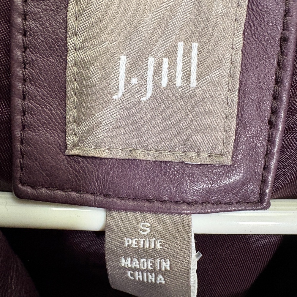 NEW J Jill Asymmetrical Moto Leather Jacket Size Small Petite - Picture 11 of 12